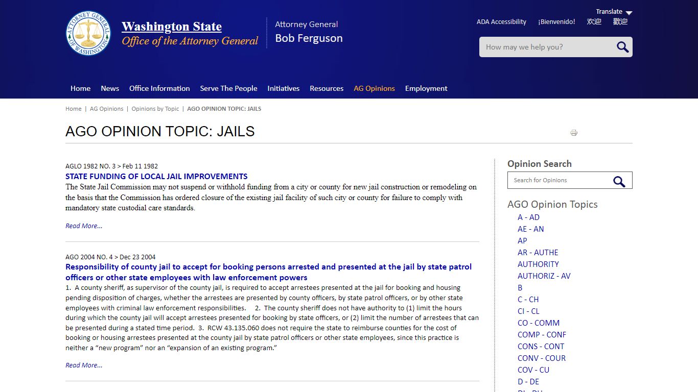 JAILS | Washington State